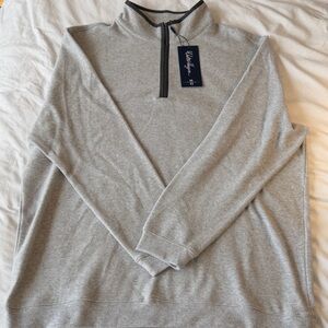 NWT Walter Hagen Men's Light Gray Zip-Up Sweater